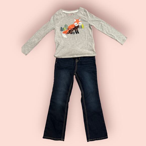 Cat & Jack Dark Denim Jeans & Fox Flip Top | Size 6x (Bundle) - Picture 1 of 5